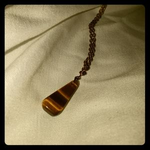 Handmade REAL Tigerseye Pendant and Chain